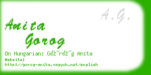 anita gorog business card